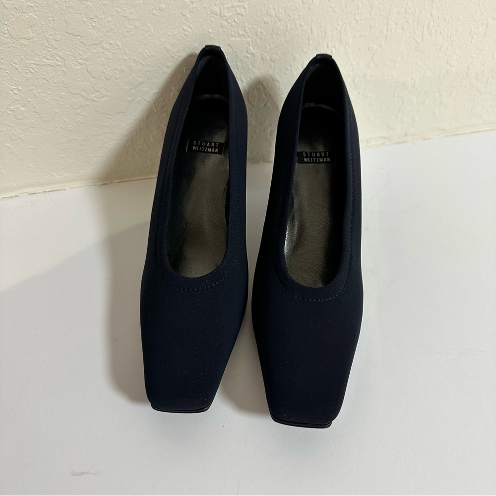 Vintage Stuart Weitzman Navy Blue Heels 5.5B Made in Spain Classic Pumps
